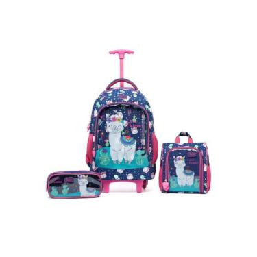 Imagem de Kit Mochila Yupe Escolar Infantil Estojo Lancheira Azul, U
