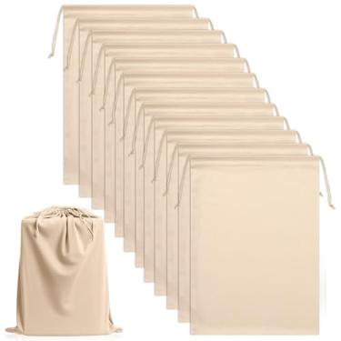 Imagem de Weewooday 12 bolsas de brinquedo de cetim para adultos com cordão de seda, armazenamento de brinquedos para adultos, bolsa dobrável multiuso, organizador de presente leve para mulheres e homens (Cáqui