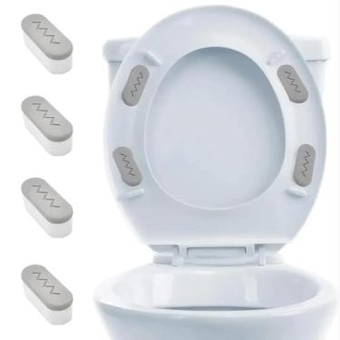 Imagem de 2 peças para-choques de assento de vaso sanitário, amortecedores de assento de bidê com forte buffer e função adesiva para fixação de bidê, 4 peças