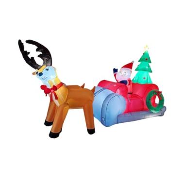 Imagem de Baoblaze Decoração de Natal inflável do Papai Noel, divertida e iluminada, para jardim e Ideal para criar um cenário amplo.
