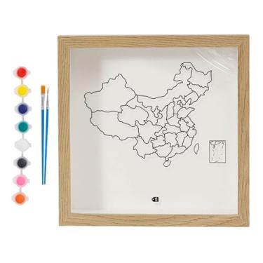 Imagem de Generic Caixa de recordações Shadow Box para ingressos, porta-retratos e vitrine com abertura superior para festas, Madeira 29x29cm