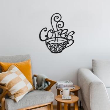 Imagem de Yuhao Metal preto café cozinha sol e lua flor ampulheta figura abstrata decoração de parede, design de silhueta moderna, decoração interna pendurada para sala de estar, banheiro, quarto, sala de
