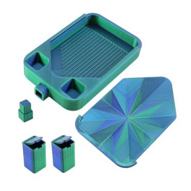 Imagem de predolo Bandeja para Arte com Diamantes com Tampa, Organizador Versátil de Miçangas para Artesanato, Ponto Cruz e Oficinas de Hobbies, Azul E Verde