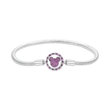 Imagem de Pulseira Feminina De Prata Esterlina 925 17-20CM Com Charms De Coração