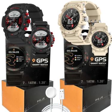 Imagem de Smartwatch Gps Integrado Relogio Tatico Bluetooth Notificações Monitor Atividades Fisicas G01C Peje-Unissex