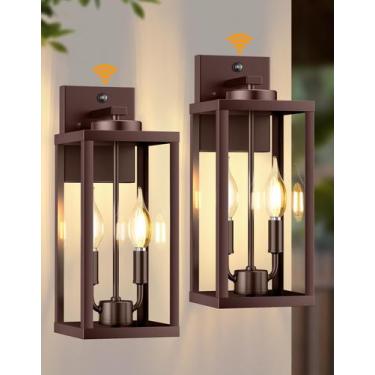 Imagem de Arandela de parede externa PARTPHONER 2-Light Waterproof Bronze