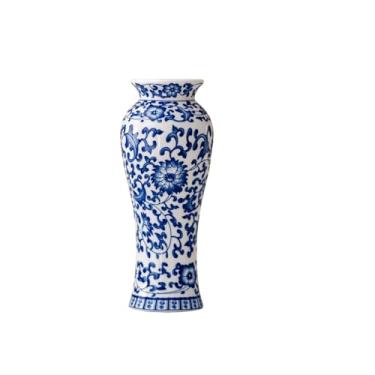 Imagem de WF Vaso Chinoiserie, pequeno recipiente de cerâmica floral para mesa decorativa vintage para casa e escritório, arranjos florais 19 cm