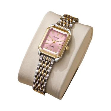 Imagem de Relógio De Pulso Feminino De Moda Com Pulseira De Aço Retangular Prese