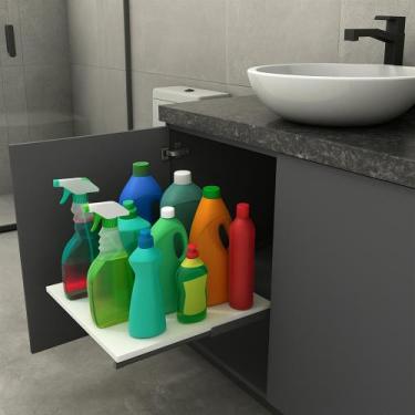 Imagem de Prateleira Deslizante sem Borda Organizador Telescópico Para Armário, 