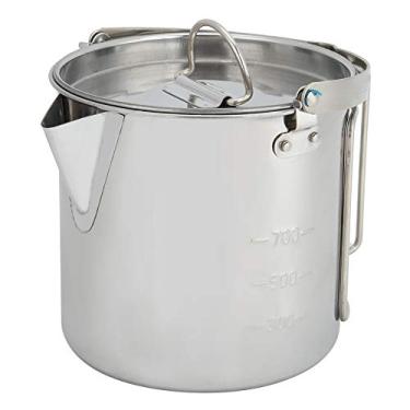 Imagem de Pissente 1,2L Chaleira de Aço Inoxidável para Camping Panela de Água Cafeteira para Caminhadas Ao Ar Livre Com Bolsa de Armazenamento Compatível Com Fogão de Indução e Fogão a Gás