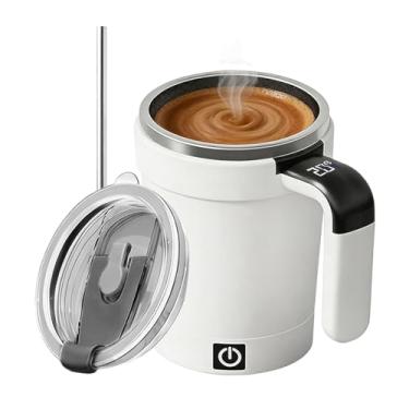 Imagem de Caneca de Café com Auto Mistura,Caneca De 380 Ml Com Display De Temperatura - Copo Elétrico De Mistura Automática Para Leite - Para Estudantes Profissionais Viajantes