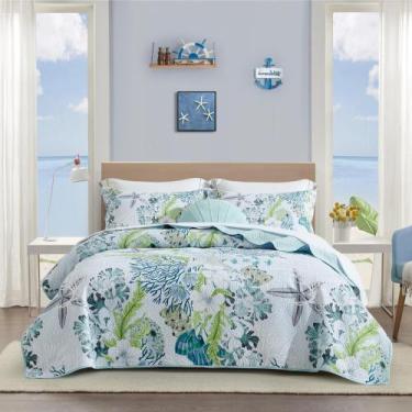 Imagem de Conjunto de roupa de cama Tritard Coastal Full/Queen 229x244 cm Quilt