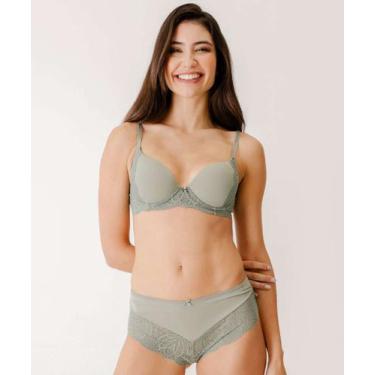 Imagem de Calcinha Caleçon Recorte Renda Marisa-18078, Verde, P