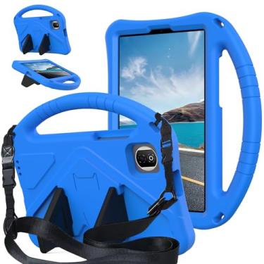 Imagem de QYiiD Capa infantil para Honor Pad X7 22.1 cm 2025, capa protetora infantil EVA à prova de choque com alça de suporte, alça de ombro, suporte de alça para tablet Honor Pad X7 22.1 cm, azul