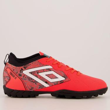 Imagem de Chuteira Umbro Tocco II Club Society Coral e Preta-Masculino