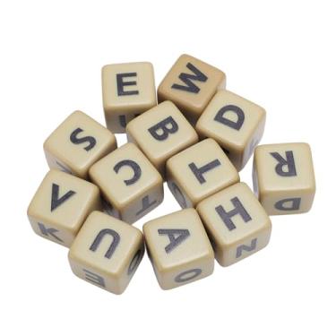 Imagem de aqxreight Jogo de Palavras Cruzadas de Dados de 6 Lados Conjunto de 12 Letras de Dados Jogos de Palavras Jogo Criativo de Letras Em Inglês Com Estojo para Educação Em Acampamento Gravados Diferentes