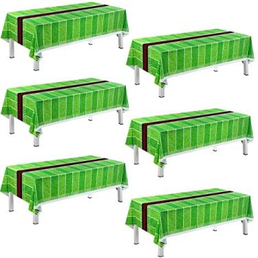 Imagem de Mantel de Futebol Pacote com 6 Mantéis Mesa para Decorações do Superbowl Dia Jogo Festa Tailgate Jogos Esportivos Aniversários Festas Jantar Piqueniqu