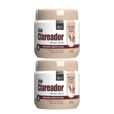 Imagem de Kit 2 Creme Clareador de Virilha e Axilas Intimo Joelhos Clareamento 1