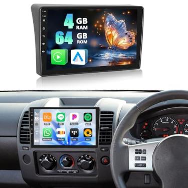 Imagem de Estéreo automotivo 4G + 64G Android 15 para Nissan Navara 2006-2012 com carro sem fio CarPlay Android Auto, tela sensível ao toque HD de 9 polegadas, rádio automotivo Nissan Navara com link espelhado