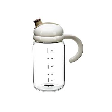 Imagem de Garrafas de óleo de vidro para derramamento de óleo comestível, recipiente para condimentos, dispensador de vinagre, dispensador de azeite de oliva sem gotejamento (500 ml) lecythus(A)