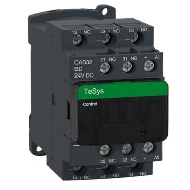 Imagem de Relé de controle de contator CC de três polos CAD32BDC três abertos dois fechados DC24V 24V selado de baixa potência CAD-32BDC