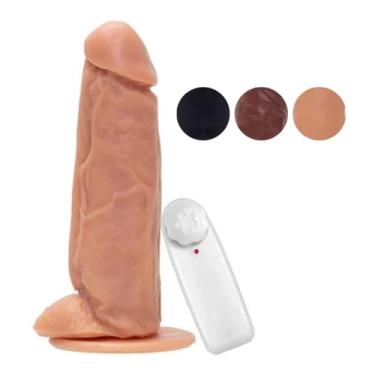 Imagem de Prótese Maciça Vibratória Com Escroto E Ventosa 16,5 X 4,5Cm Brinquedo Adulto Consolo VVN17 (CHOCOLATE)