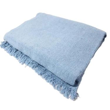 Imagem de Manta Decorativa para Sofá Gigante em Algodão – Para Sala e Ambiente Aconchegante(Azul bebê)