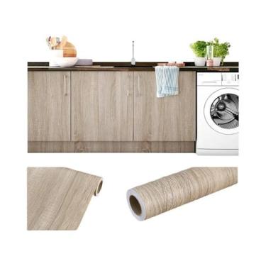Imagem de Papel De Parede PVC Com Textura De Madeira De 55cm, Impermeável E Auto