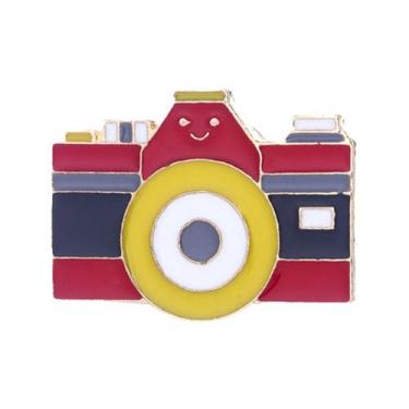 Imagem de Broche Pin, câmera retrô, esmalte, estilo cartoon, alfinetes de blusa 