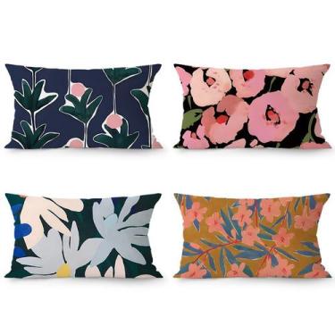 Imagem de Conjunto de fronhas Nordic Floral Art Plush 40x60cm (conjunto de 4) - 