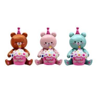 Imagem de Conjunto de balões Foil Bear de 3 peças para decoração de festa de ani