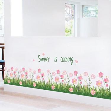 Imagem de Adesivos de parede Summer is Coming Pink Flowers 50x70cm PVC - yiweisa