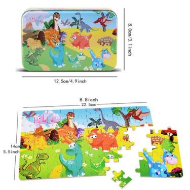 Imagem de Caixa de ferro de brinquedo de quebra-cabeça de desenho animado de din