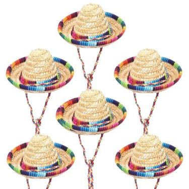 Imagem de Mini chapéus sombrero mexicanos Fadcaer, 6 peças para festa de festa