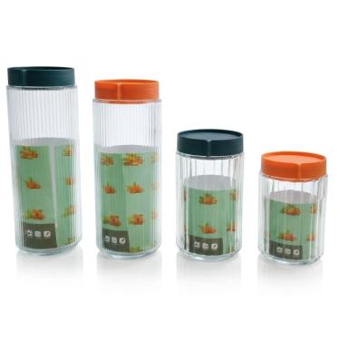 Imagem de Conjunto de Potes em Vidro e Plástico 4 Peças 2x1L e 2x500ml