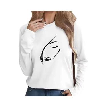 Imagem de Camiseta Gráfica Vintage Feminina De Manga Longa Y2K Com Estampa De De