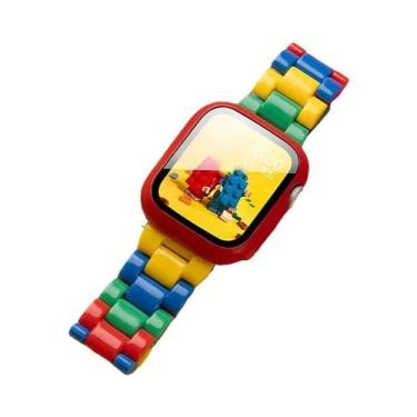 Imagem de Capa De Silicone Com Pulseira De Resina Cor Doce Para Apple Watch 41mm