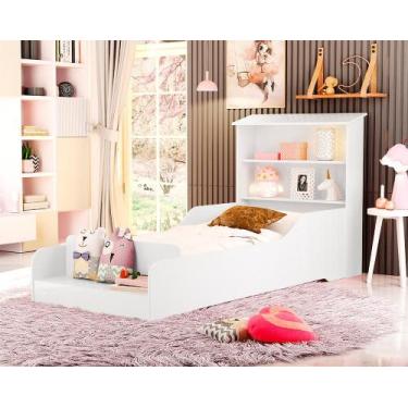 Imagem de Cama Quarto Infantil Liz com Prateleira e Barra de Proteção - CAMBEL, 