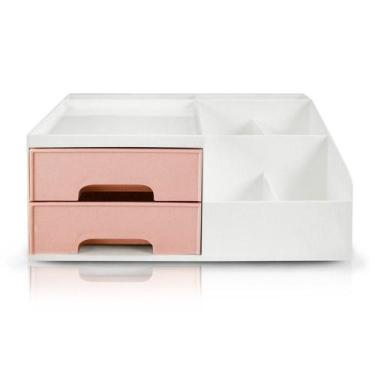 Imagem de Organizador Multiuso De 2 Gavetas De Mesa Jacki Design Rosa