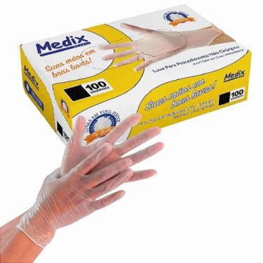 Imagem de Luva Procedimento Vinil sem Pó com 100 - MEDIX, P
