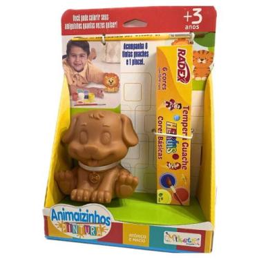 Imagem de Brinquedo Animaizinhos Para Pintar Com 6 Cores - Miketa 1267, Cachorro