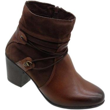 Imagem de Bota Cano Baixo Perlatto New Fiji Couro Sued Elástico Feminina