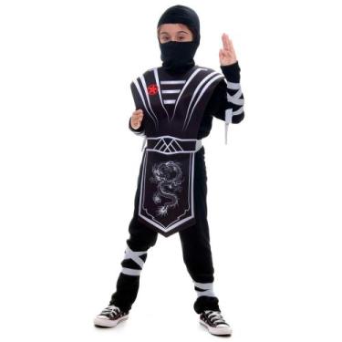 Imagem de Fantasia Ninja Samurai Infantil Longo Com Máscara Festa Carnaval - Sul
