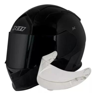 Imagem de Capacete X11 Revo Pro All Black Preto Fosco + Viseira Fumê, 62