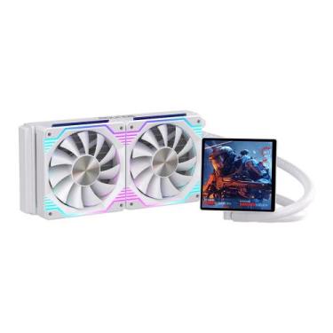 Imagem de Water Cooler Gamer Round5 Zephyro 240 ARGB Com Display Branco