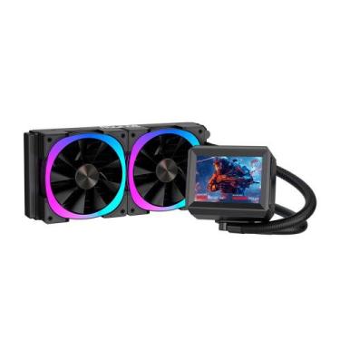 Imagem de Water Cooler Gamer Round5 Notus 240 ARGB Com Display Preto