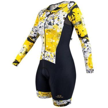 Imagem de Macaquinho Manga Longa Feminino Marcio May Sport Abstract, Amarelo, G
