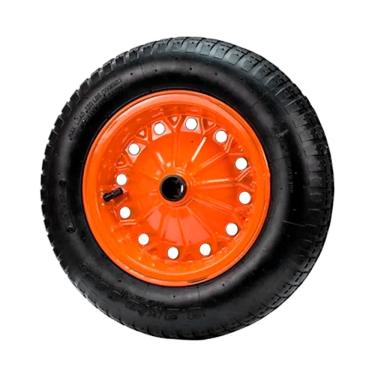 Imagem de Roda para Carrinho de Mão Roda Completa Aço Carbono 8POL Compatível 45L 50L e 60L Preta Minasul