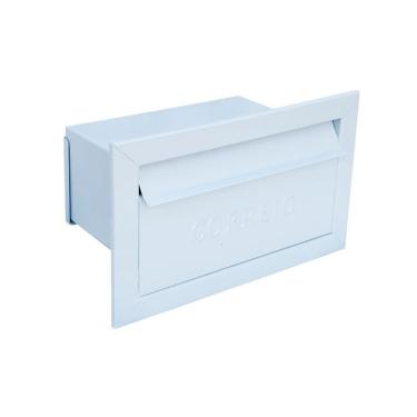 Imagem de Caixa de Correio para Muro A233OM Cartas com Abertura por Detras Branco 15x23x30cm Ouro Minas