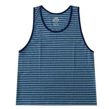 Imagem de Regata Feminina Basic+ Listrada Azul e Cinza
